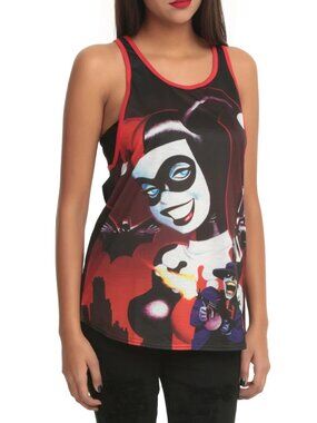 DC Comics Juniors Harley Quinn Diamond Sublimation Tank Top Shirt New Small